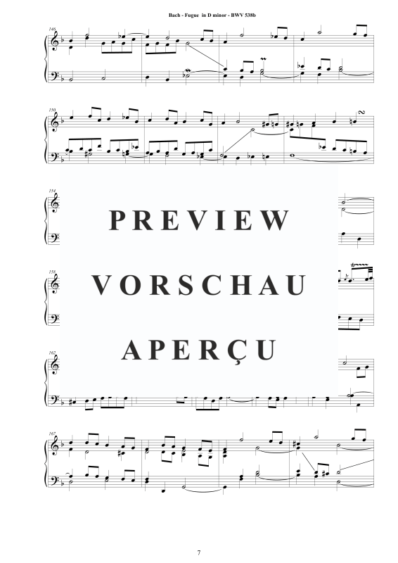 Produktgalerie: Seite 8 von 11 Fuge in D-Moll BWV 538b - Piano Version, , Klavier Solo