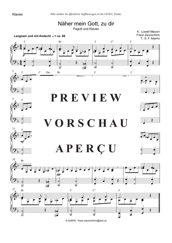 Product gallery: Page 5 of 5 Näher mein Gott zu dir , , (bassoon + piano)