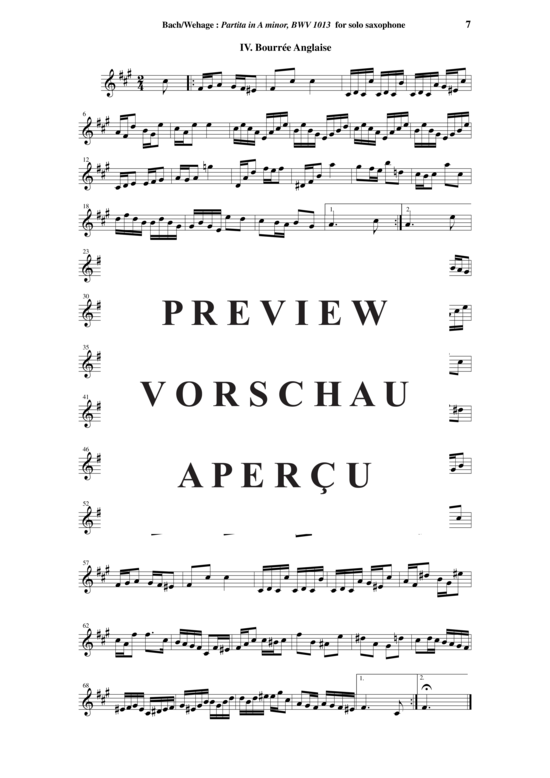 Product gallery: Page 8 of 8 Partita in A Moll BWV 1013 , , (Saxophon Solo)
