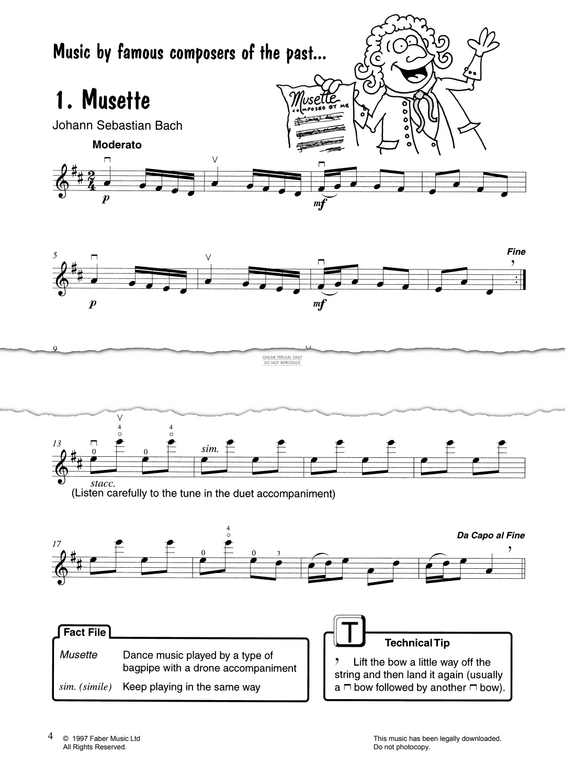 Produktgalerie: Seite 1 von 1 Musette, Johann Sebastian Bach, Klavier, Violine