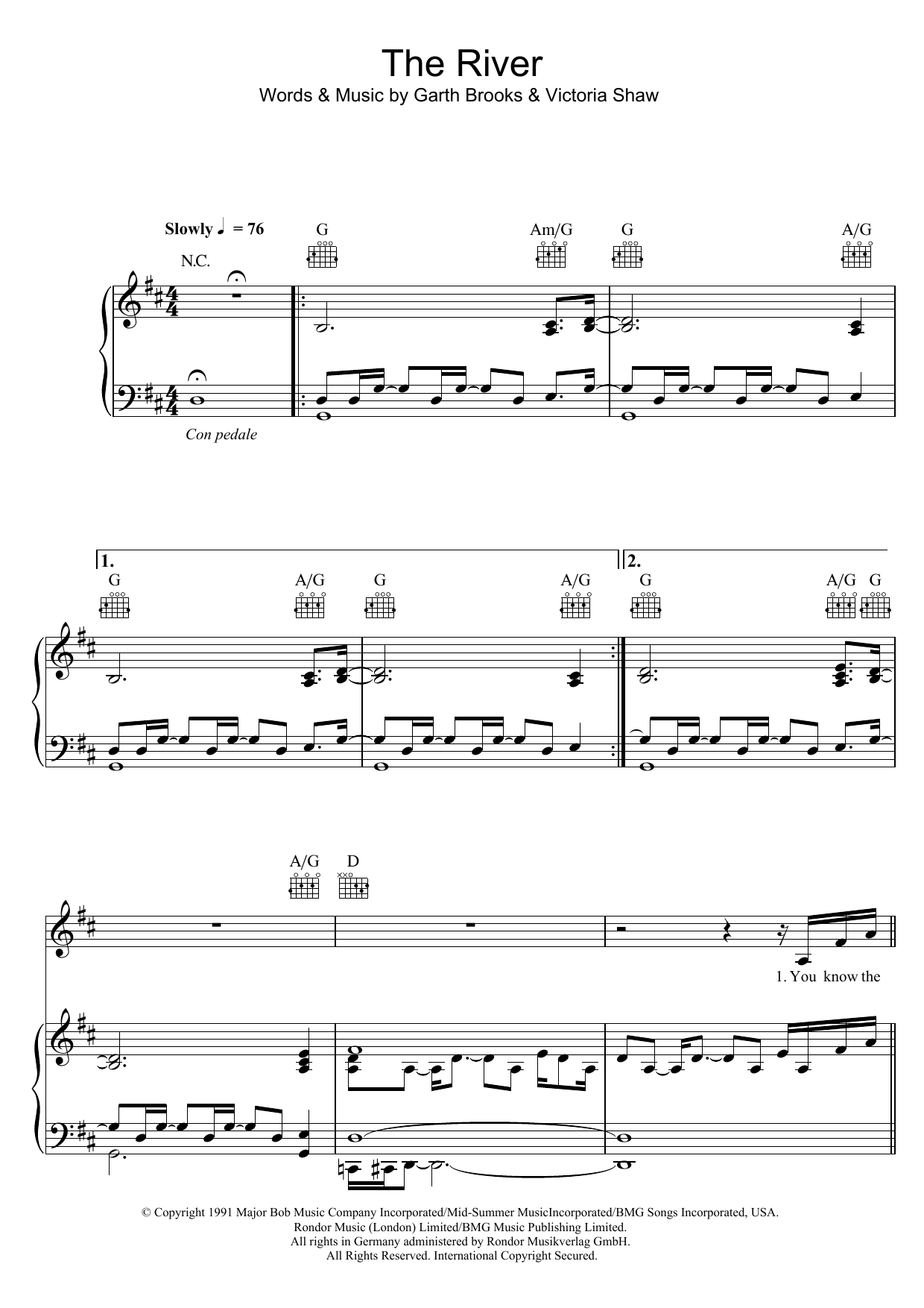 Produktgalerie: Seite 1 von 1 The River, Garth Brooks, Gesang, Gitarre, Klavier