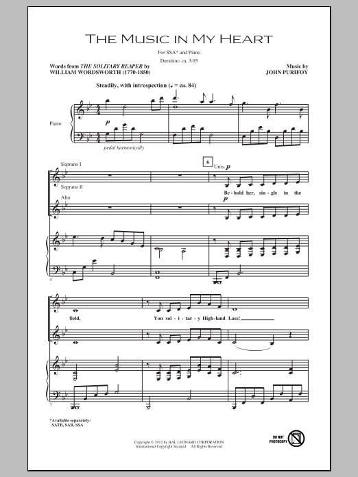 Produktgalerie: Seite 1 von 1 The Music In My Heart, John Purifoy, Chor