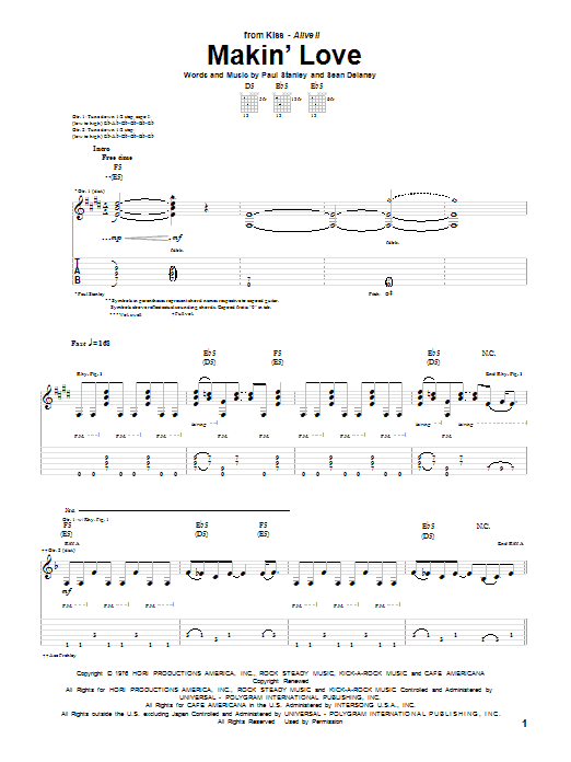 Produktgalerie: Seite 1 von 1 Makin' Love, KISS, Gitarre