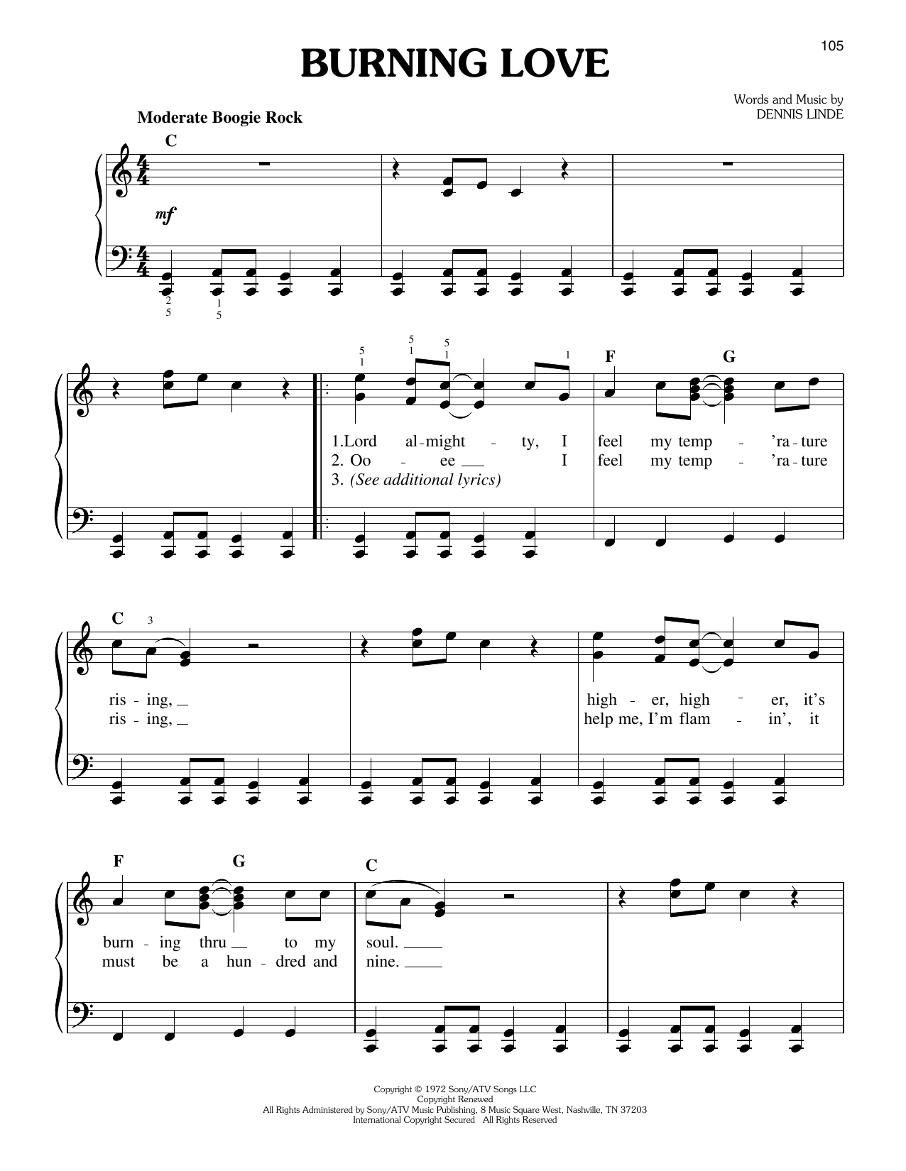 Produktgalerie: Seite 1 von 1 Burning Love, Elvis Presley, Klavier
