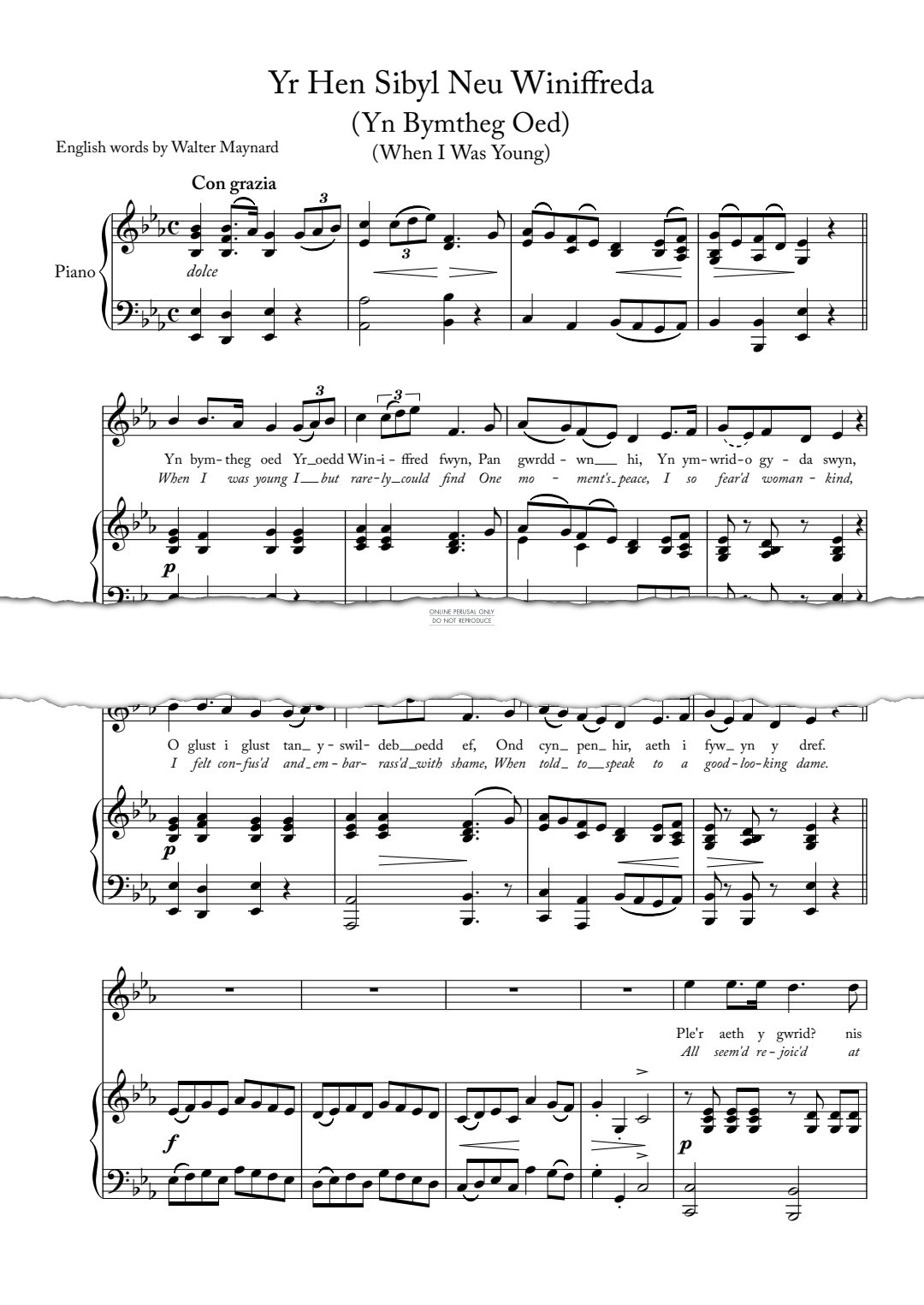 Produktgalerie: Seite 1 von 1 Yr Hen Sibyl Neu Winiffreda (Yn Bymtheg Oed), , Gesang, Klavier