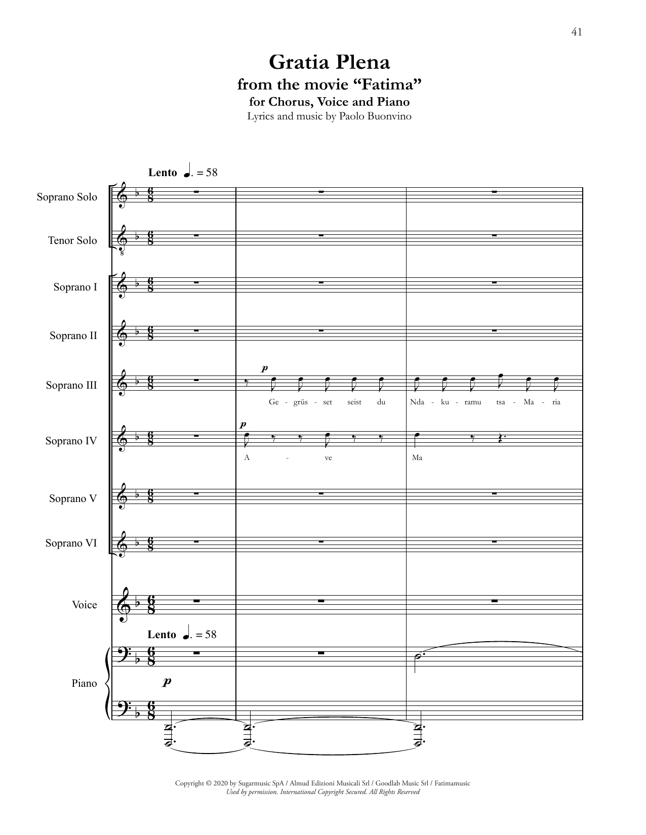 Produktbild zu: Gratia Plena (from Fatima)