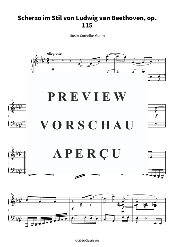 Produktgalerie: Seite 5 von 6 Scherzo im Beethoven-Stil über "Ach du lieber Augustin", , Klavier Solo