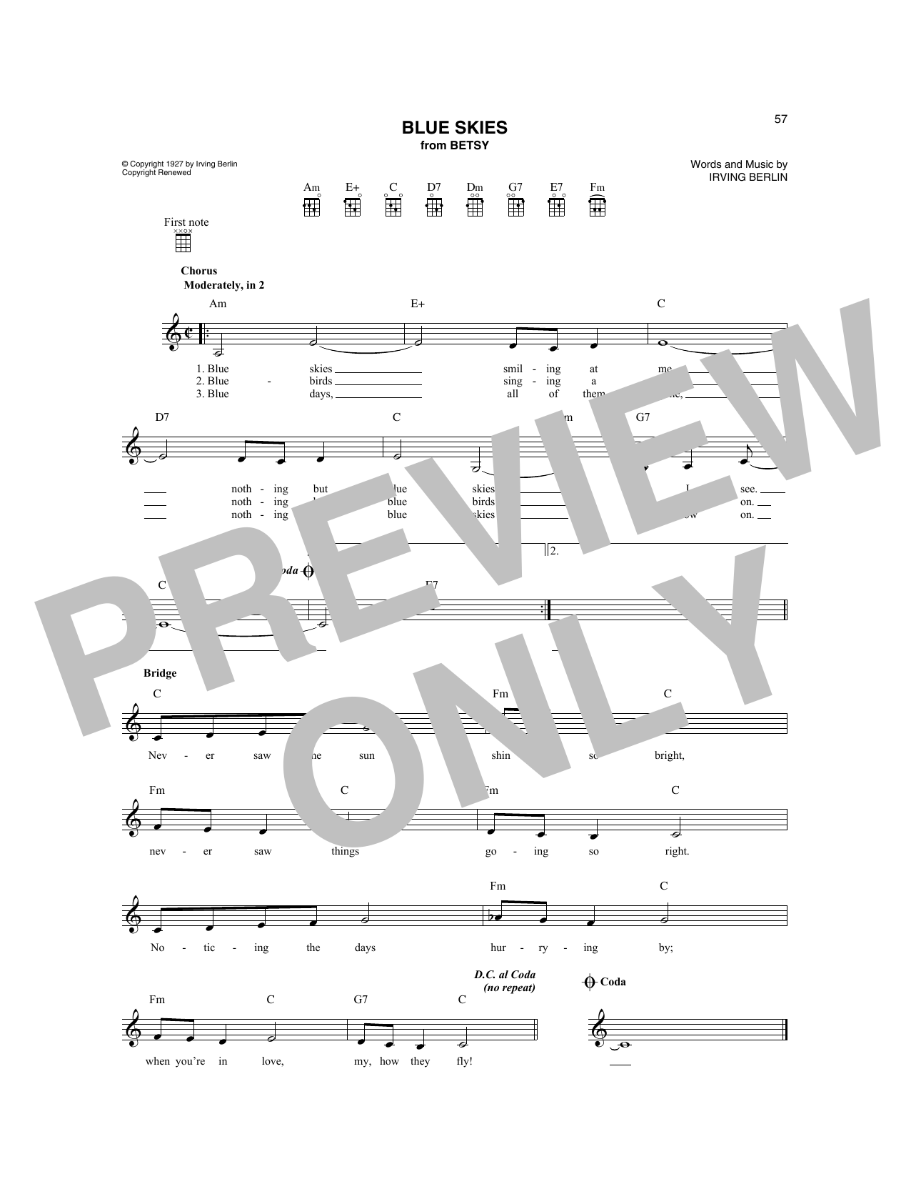 Produktgalerie: Seite 1 von 1 Blue Skies, Irving Berlin