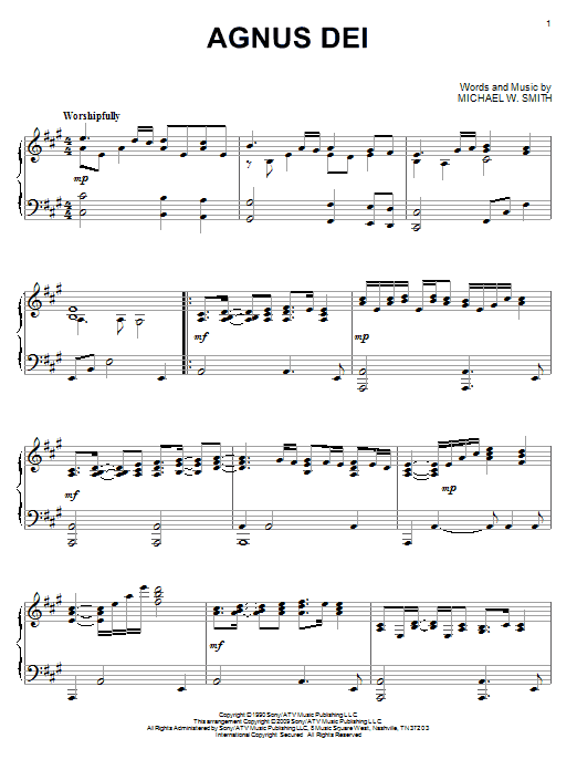 Product gallery: Page 1 of 1 Agnus Dei, Michael W. Smith