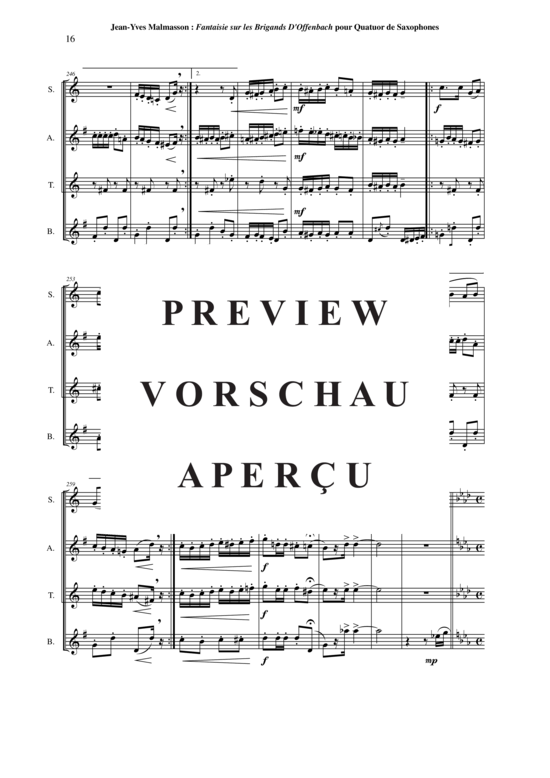 Product gallery: Page 17 of 21 Fantaisie sur les Brigands (d´Offenbach) , , Saxophone Quartet