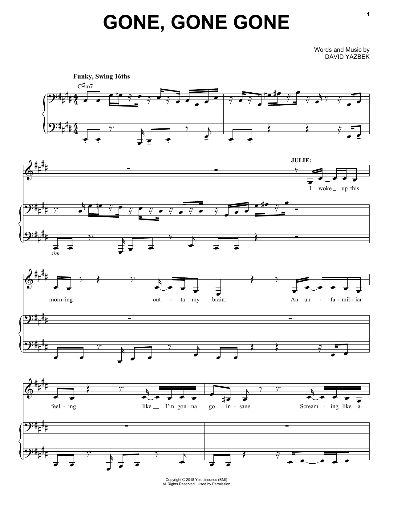 Produktbild zu: Gone, Gone, Gone (from the musical Tootsie)