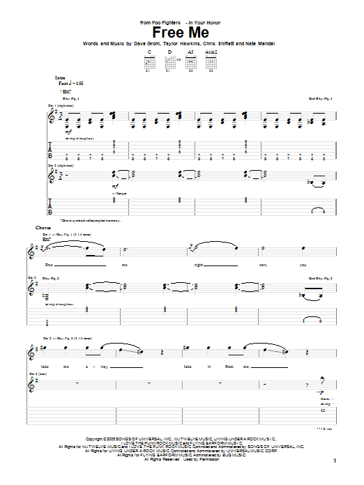 Produktgalerie: Seite 1 von 1 Free Me, Foo Fighters, Gitarre