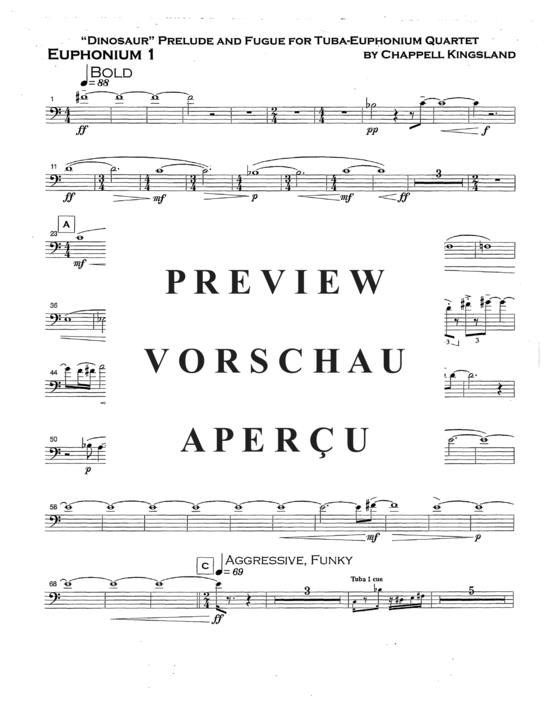 Product gallery: Page 15 of 21 Dinosaur Prelude and Fugue , , (Tuba Quartett EETT)