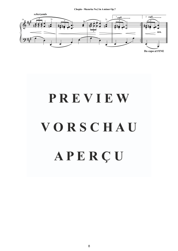 Produktgalerie: Seite 9 von 11 5 Mazurkas op. 7 für Klavier - Vollständige Partituren, , Klavier Solo