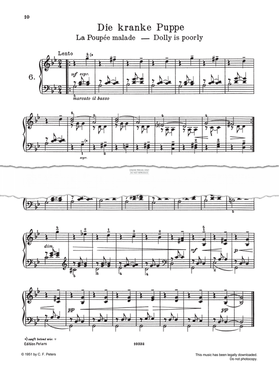 Produktgalerie: Seite 1 von 1 Die kranke Puppe, Pyotr Ilyich Tchaikovsky, Klavier