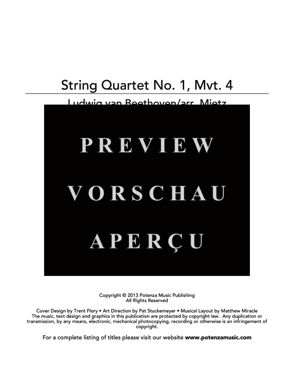 Product gallery: Page 3 of 11 String Quartet No. 1, Mvt. 4, , (Clarinet Quartet)