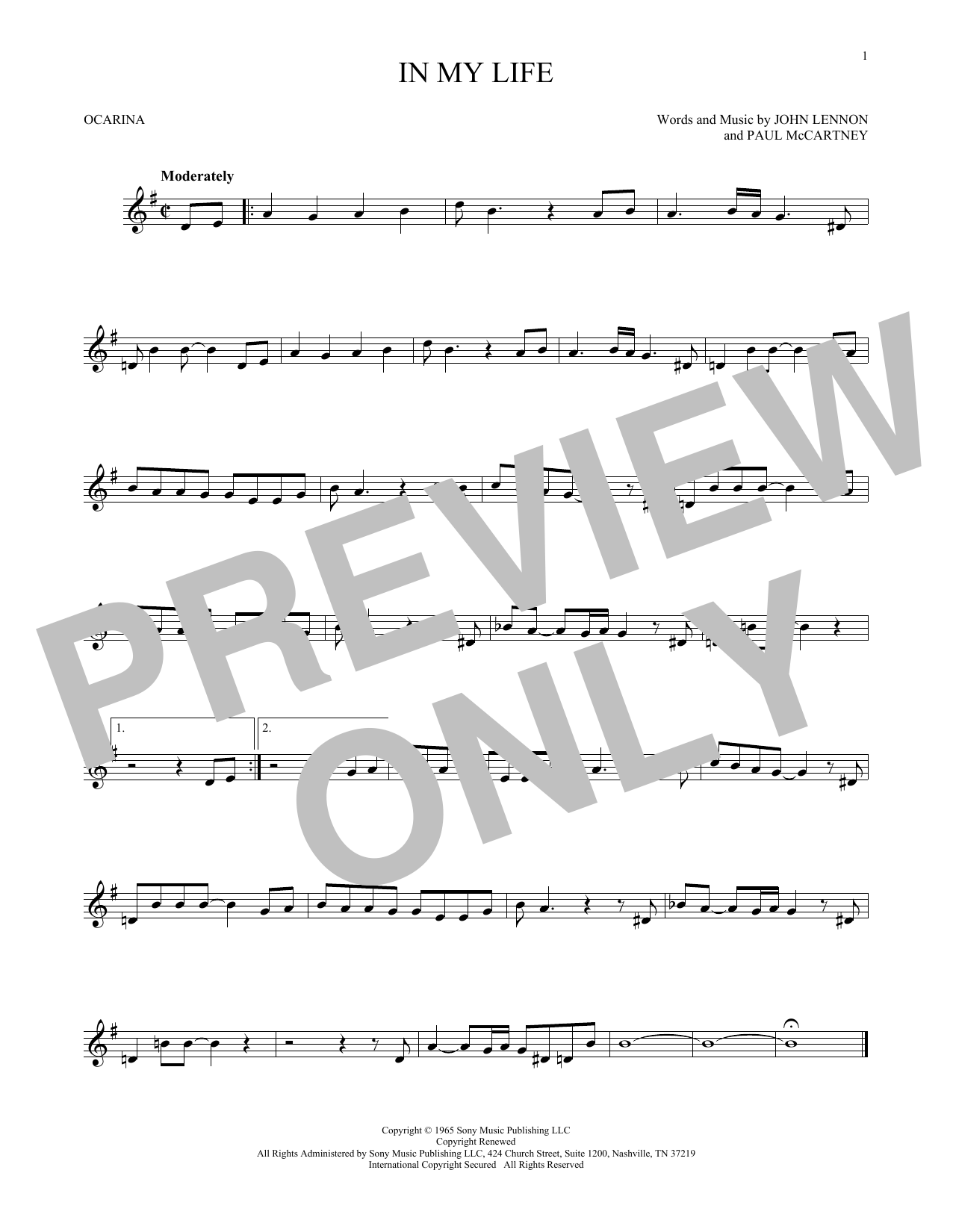 Product gallery: Page 1 of 1 In My Life, The Beatles