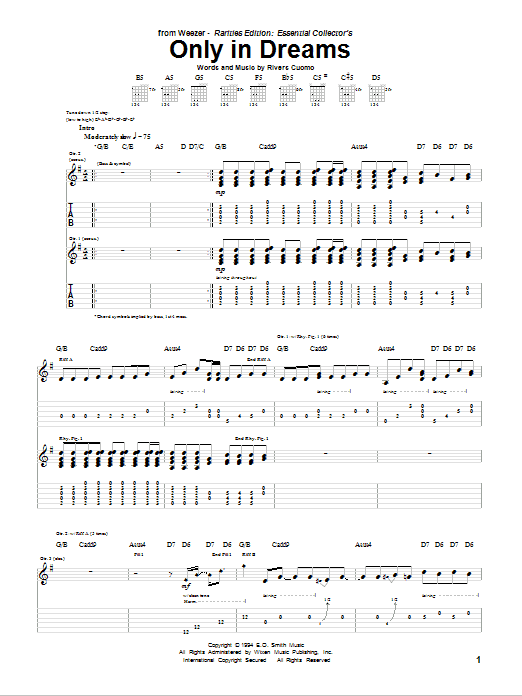Produktgalerie: Seite 1 von 1 Only In Dreams, Weezer, Gitarre