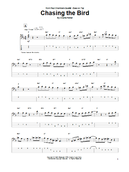 Produktgalerie: Seite 1 von 1 Chasing The Bird, Charlie Parker, E-Bass