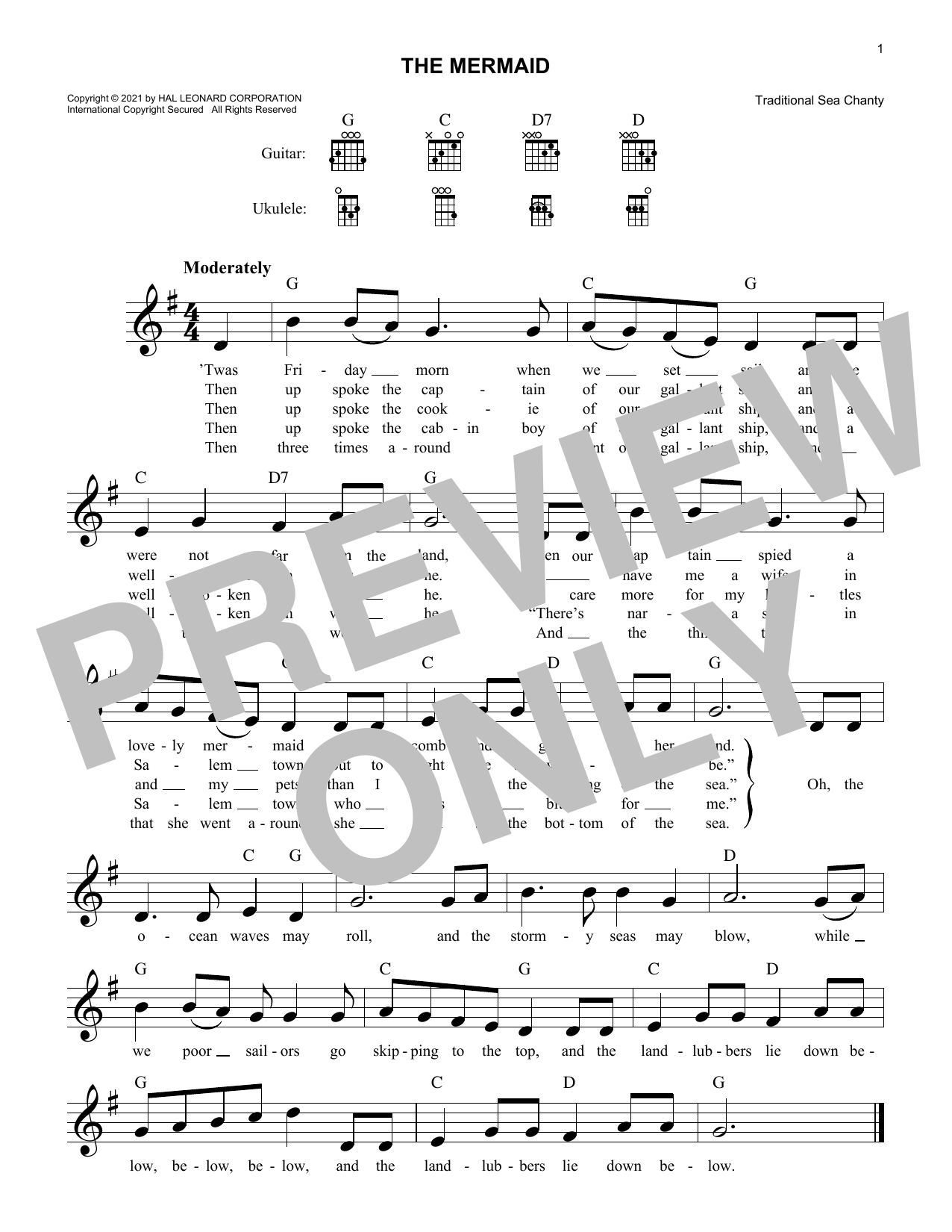 Produktgalerie: Seite 1 von 1 The Mermaid, Traditional Sea Chanty