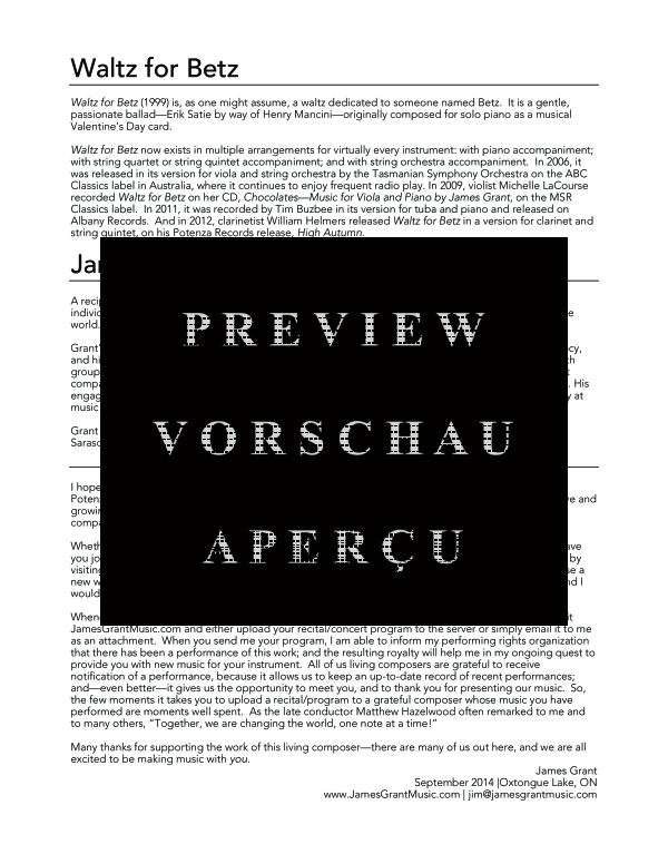 Product gallery: Page 4 of 11 Waltz for Betz, , (viola and piano)