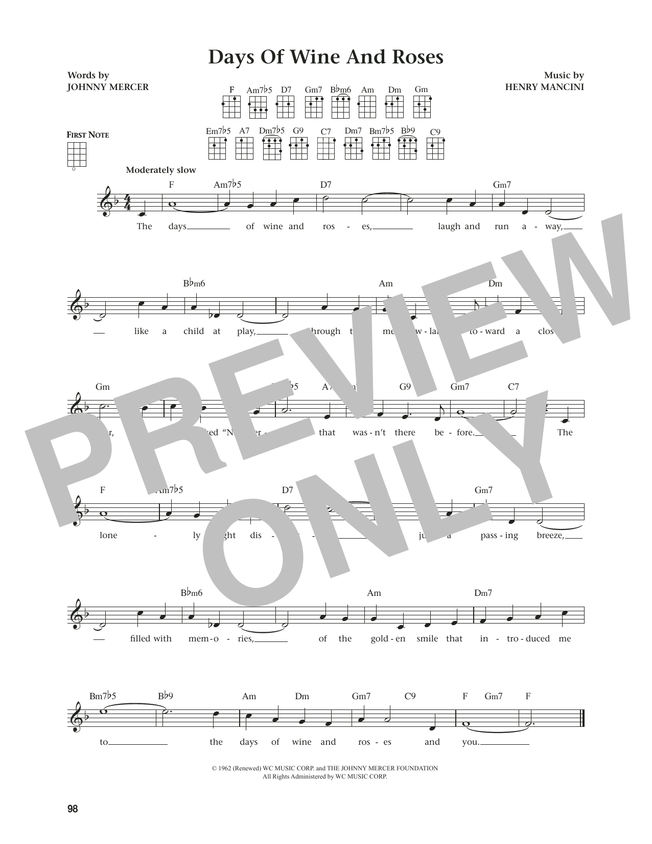 Produktgalerie: Seite 1 von 1 Days Of Wine And Roses (from The Daily Ukulele) (arr. Jim Beloff), Henry Mancini, Ukulele