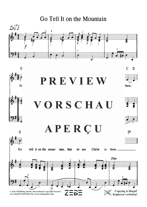 gallery: Go Tell It on the Mountain, , Voice and Piano