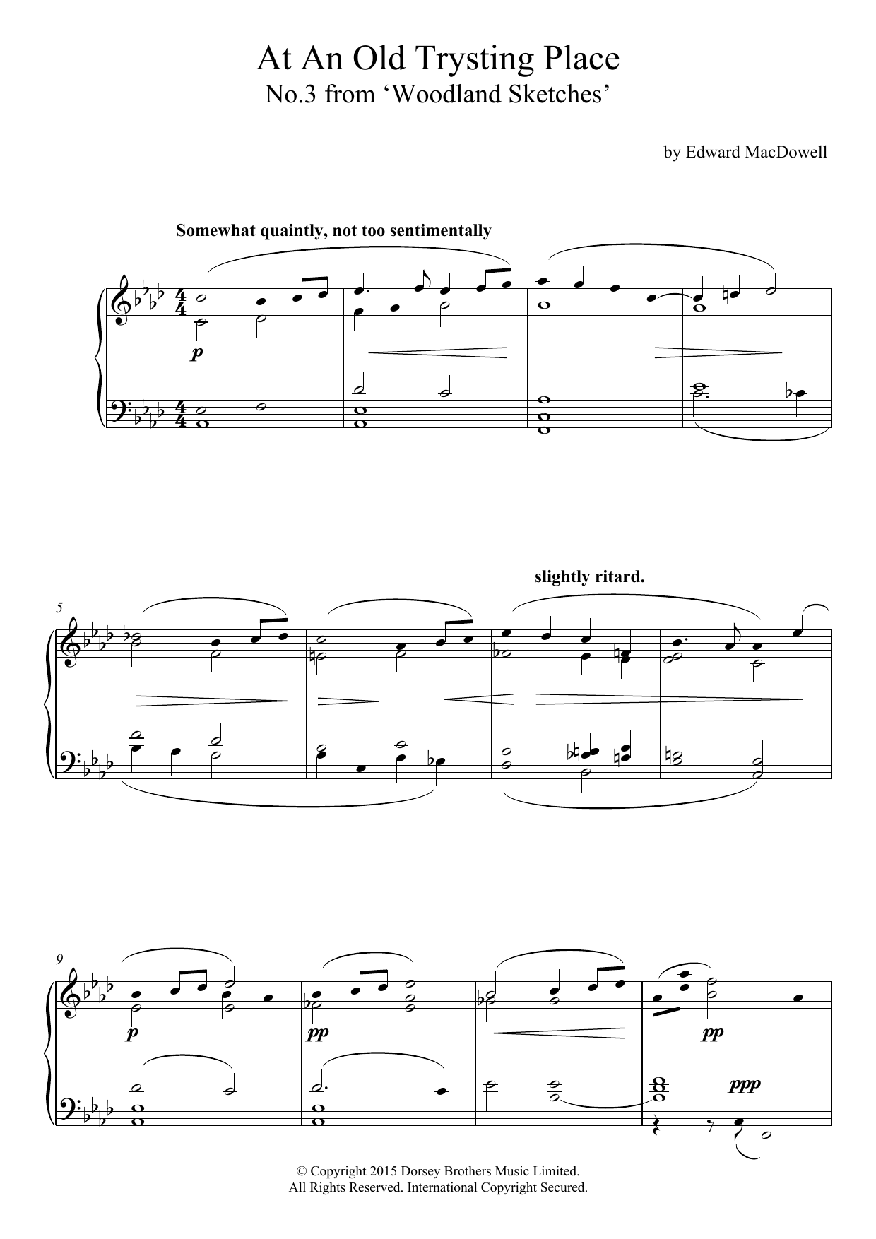 Product picture to: At An Old Trysting Place (10 Woodland Sketches, Op.51, No.3)