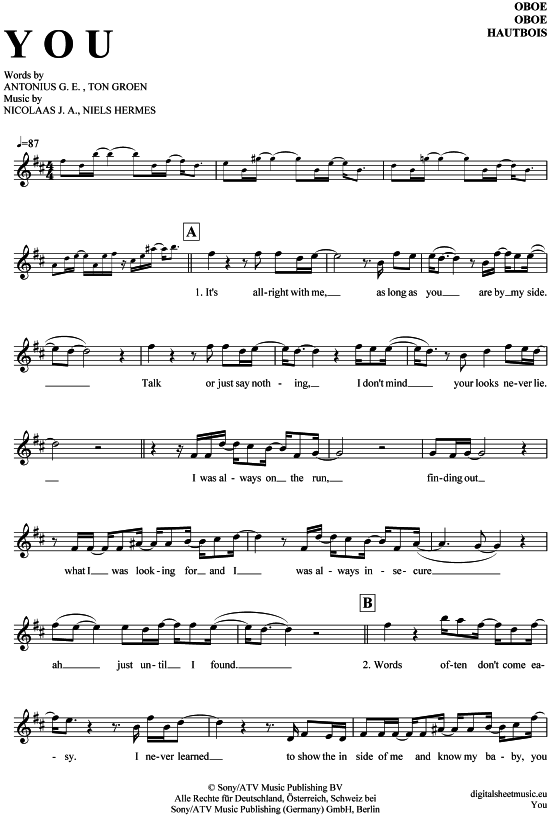 Produktgalerie: Seite 1 von 4 You , Ten Sharp, (Oboe)