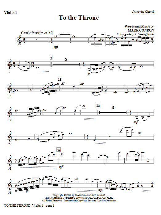 Produktgalerie: Seite 1 von 1 To The Throne - Violin 2, J. Daniel Smith, Chor