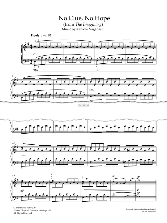 Produktgalerie: Seite 1 von 1 No Clue, No Hope (From 'The Imaginary'), Kenichi Nagahashi, Klavier