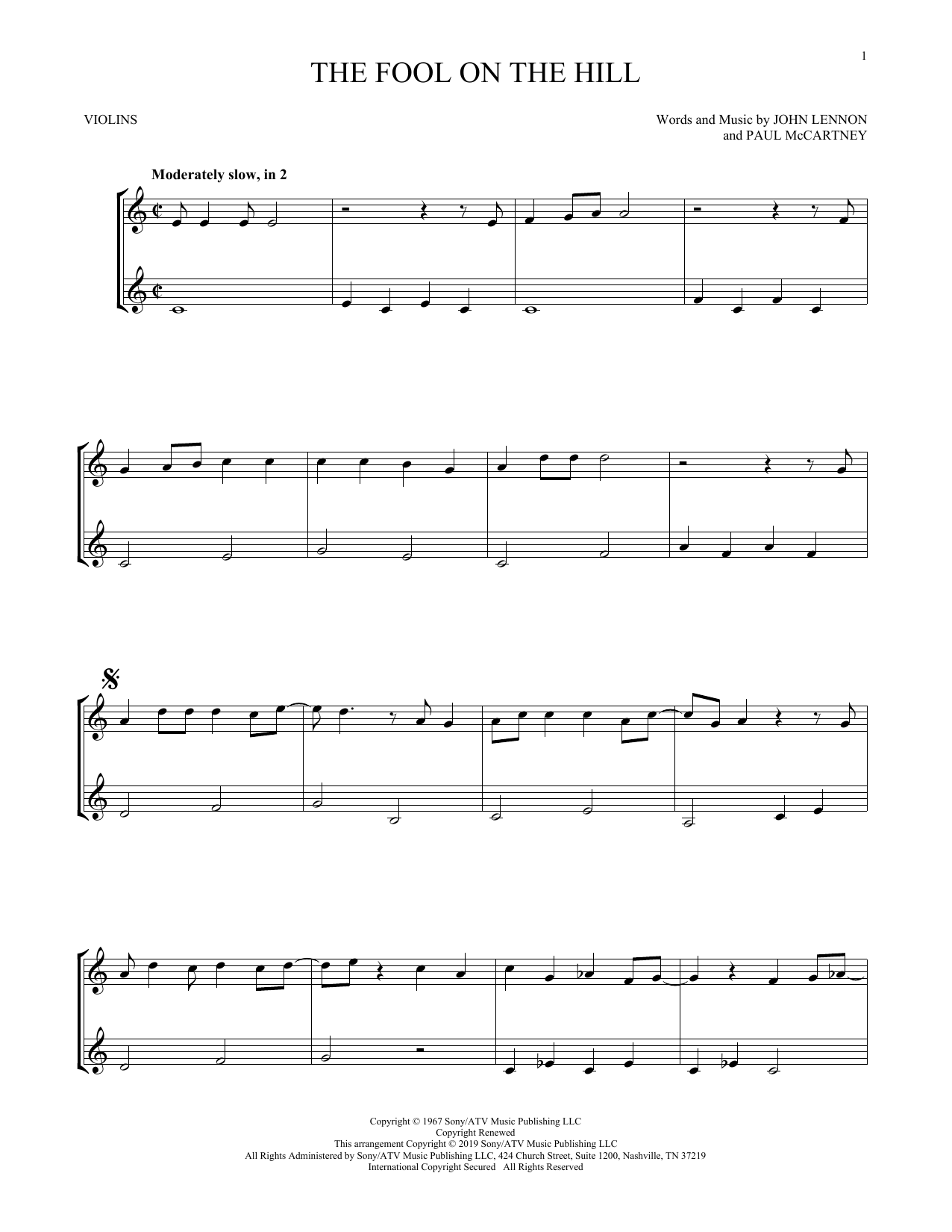 Product gallery: Page 1 of 1 The Fool On The Hill, The Beatles