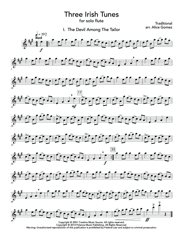 Product gallery: Page 1 of 9 Three Irish Tunes, , (flute solo)