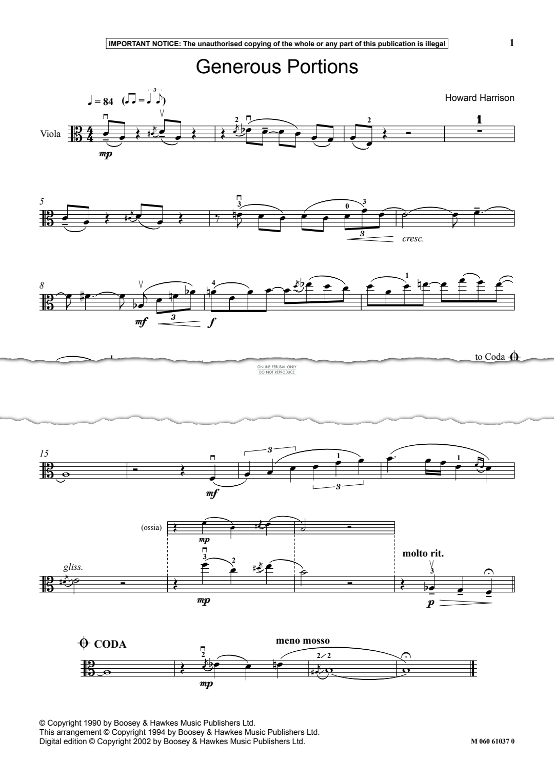 Produktgalerie: Seite 1 von 1 Generous Portions, Howard Harrison, Keyboard, Viola