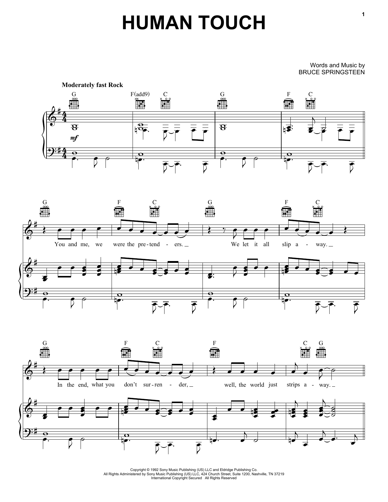 Produktgalerie: Seite 1 von 1 Human Touch, Bruce Springsteen, Gesang, Gitarre, Klavier
