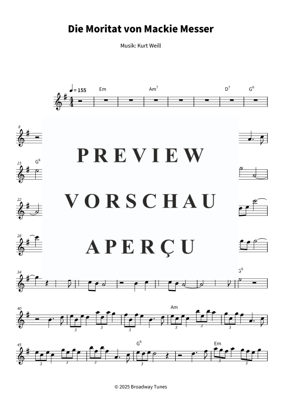 gallery: Die Moritat von Mackie Messer, , (Alt-Saxophon Solo & Akkorde - Leadsheet)