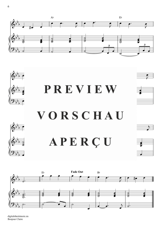 Produktgalerie: Seite 7 von 7 Bonjour Claire, Traditional, Gesang mit Klavierbegleitung