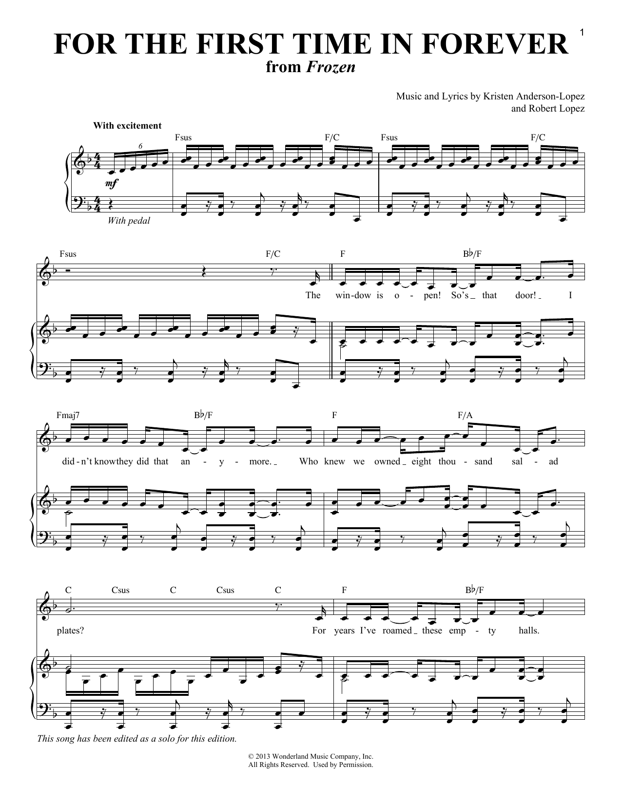 Produktbild zu: For The First Time In Forever (from Frozen)