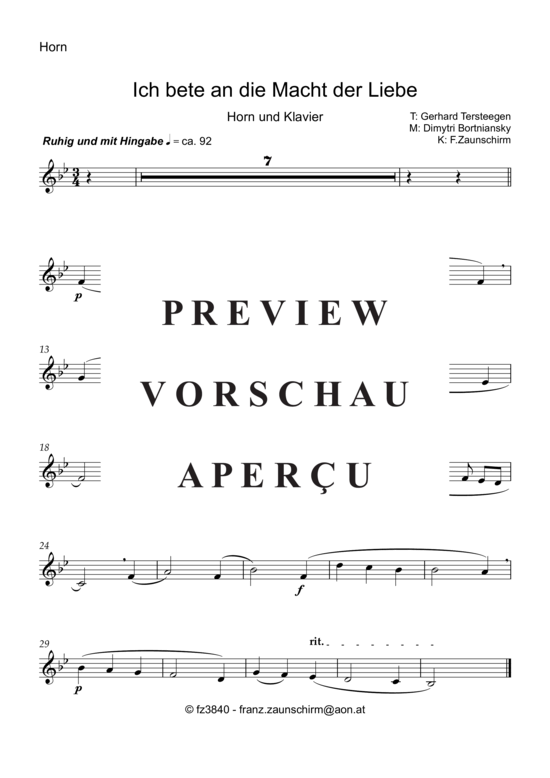 Produktgalerie: Seite 4 von 6 Ich bete an die Macht der Liebe , , (Horn in F + Klavier)
