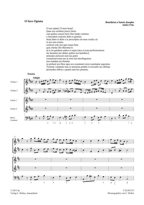 gallery: O sors optata, , (Gemischtes Ensemble 2 Sopran, 2 Violinen und BC)
