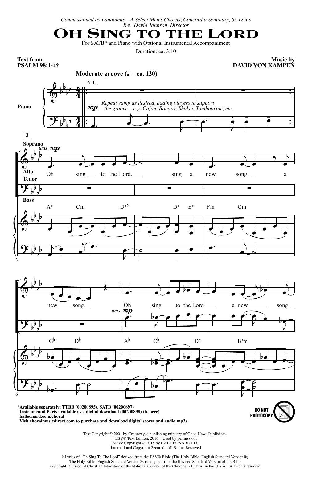 Produktbild zu: Oh Sing To The Lord