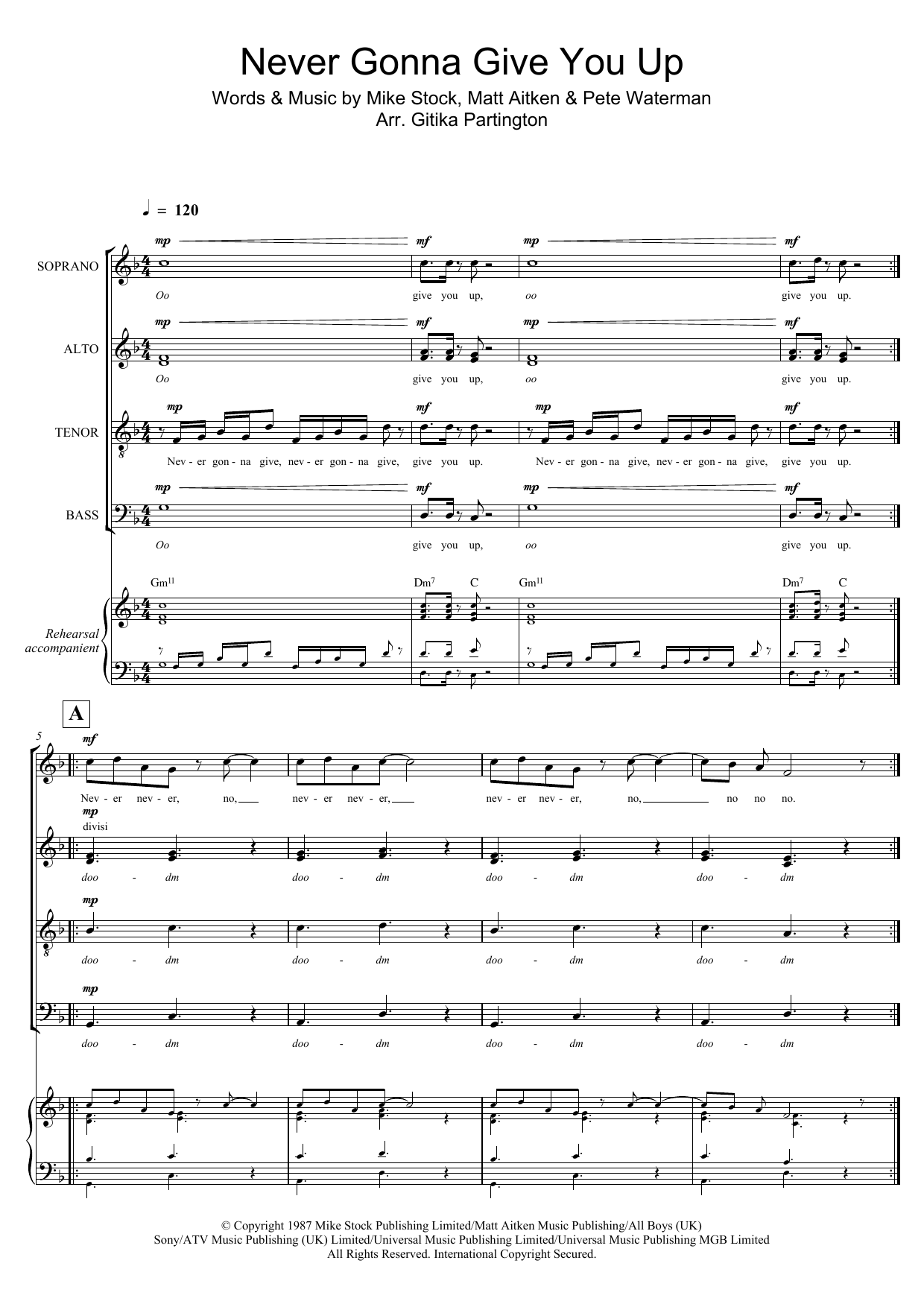 Produktbild zu: Never Gonna Give You Up (Arr. Gitika Partington)