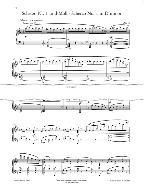 Produktgalerie: Seite 1 von 1 Scherzo No. 1 in D minor, Op. 10, Clara Schumann, Klavier