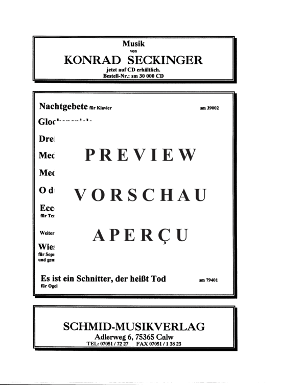 Product gallery: Page 16 of 16 Es ist ein Schnitter , , (Orgel Solo)