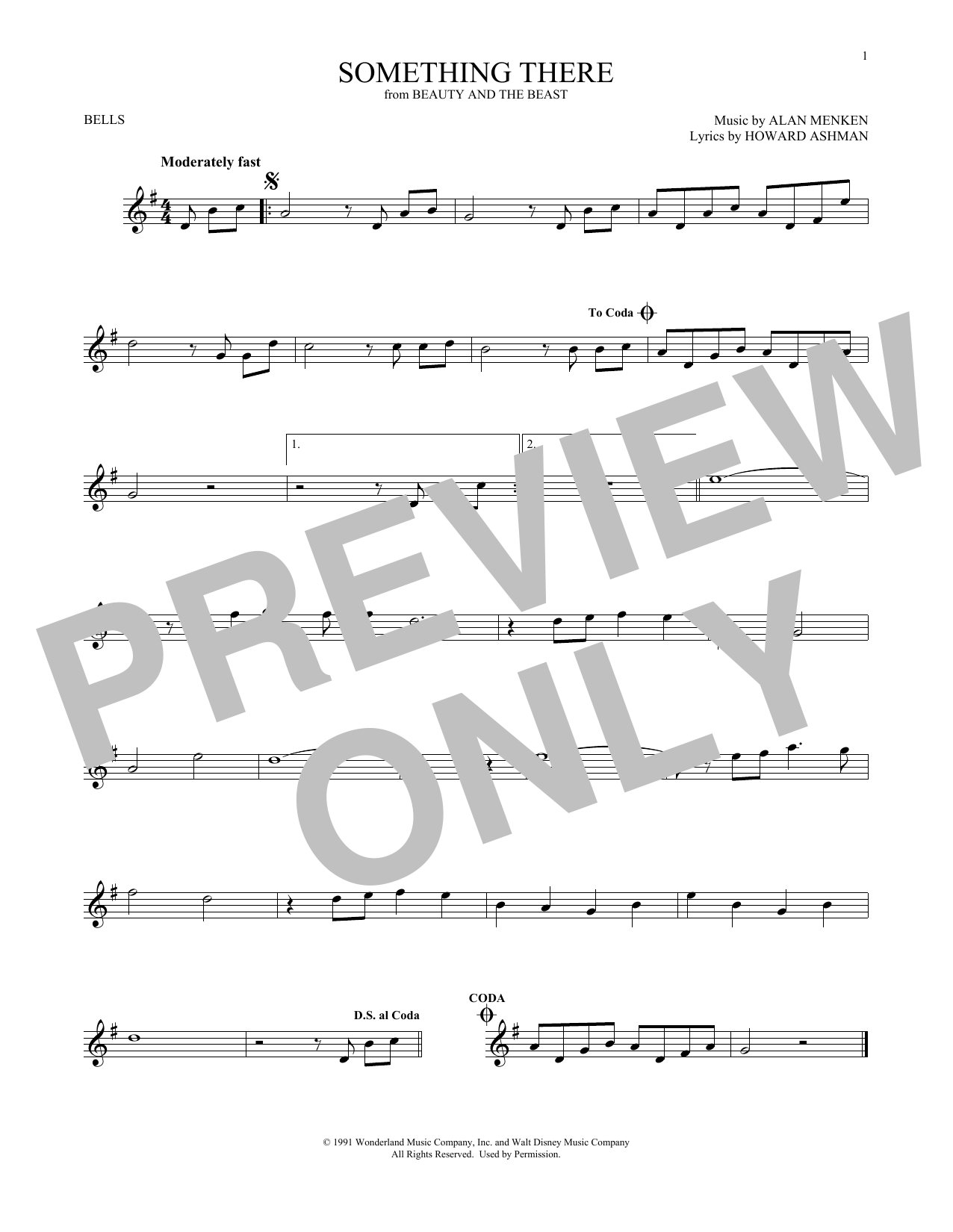 Produktgalerie: Seite 1 von 1 Something There (from Beauty And The Beast), Alan Menken & Howard Ashman, Percussion