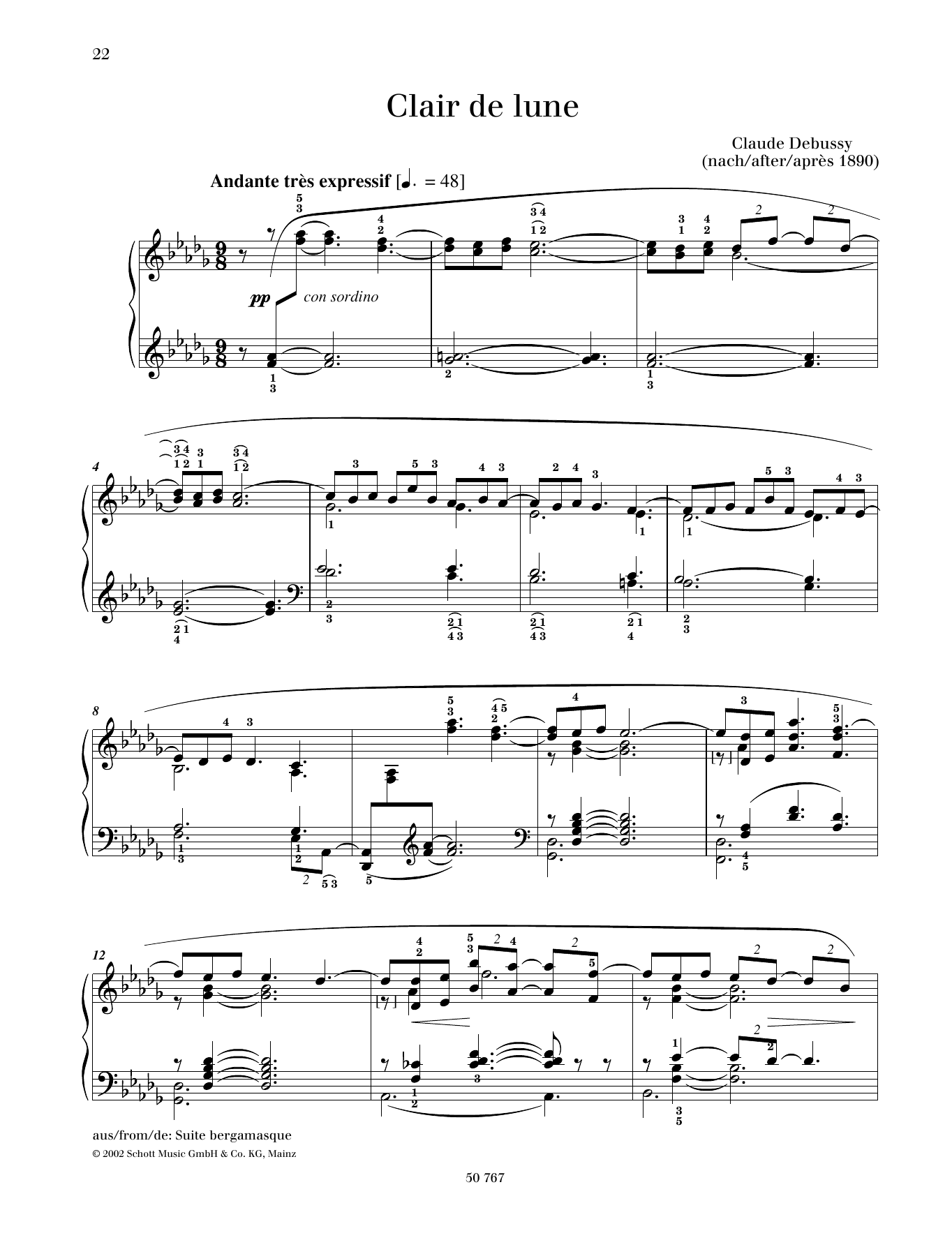 Product gallery: Page 1 of 1 Clair de Lune, Claude Debussy