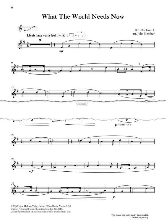 Produktgalerie: Seite 1 von 1 What The World Needs Now Is Love, Burt Bacharach, Klavier, Trompete