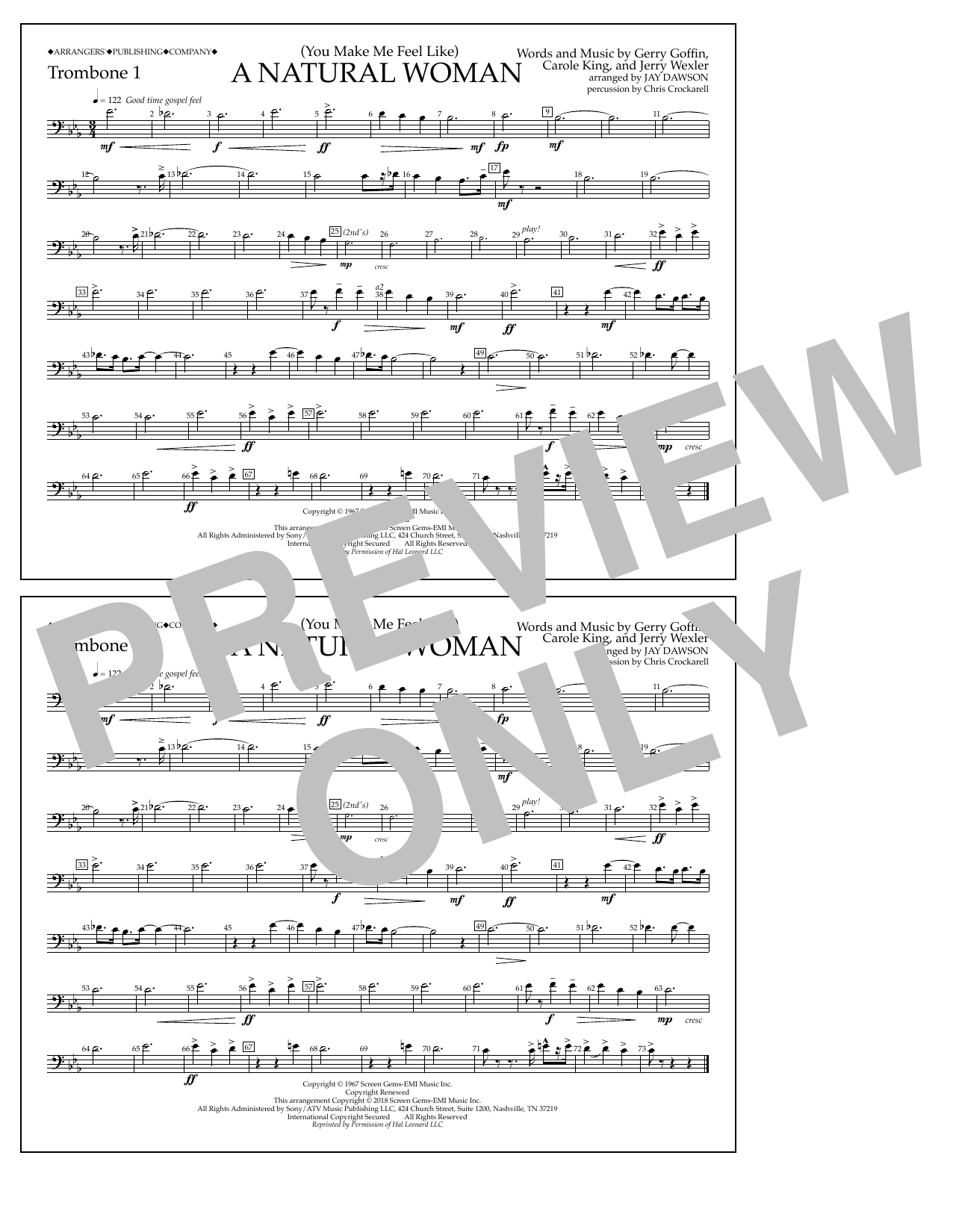 Product picture to: (You Make Me Feel Like) A Natural Woman (arr. Jay Dawson) - Trombone 1