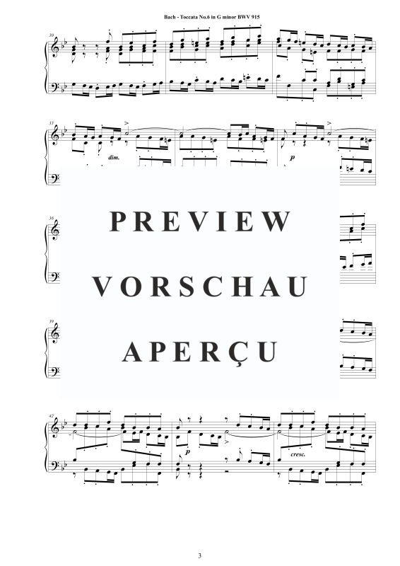 Produktgalerie: Seite 4 von 11 Toccata Nr. 6 G-Moll BWV 915, , Cembalo/Klavier Solo