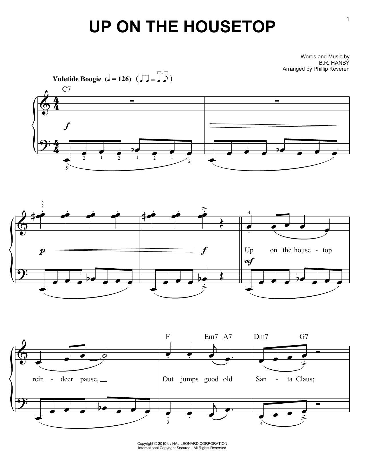 Product picture to: Up On The Housetop [Jazz version] (arr. Phillip Keveren)